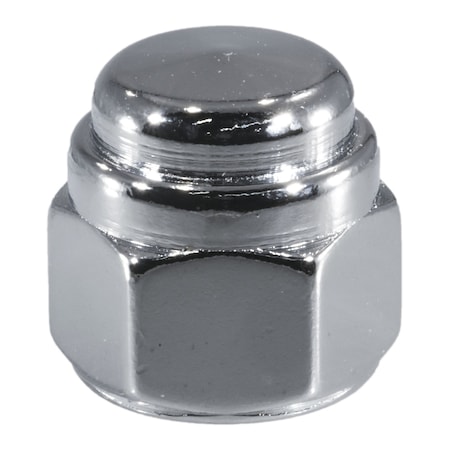 Midwest Fastener Flattened Head Cap Nut, 1/2"-13, Steel, Chrome Plated, 10 PK 30166